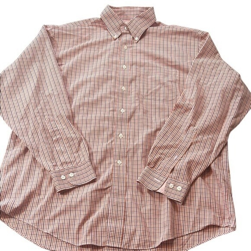 Brooks‎ Brothers Non-Iron Plaid Button Down Shirt Regular Fit Dress Shirt L